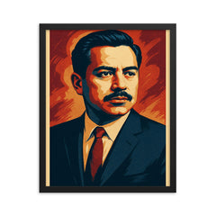 Ruben Salazar framed print on a plain backdrop in size 16"x20".
