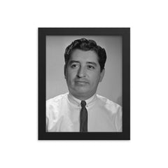 Ruben Salazar framed print on a plain backdrop in size 8"x10".