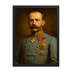 Rudolf Crown Prince of Austria framed print on a plain backdrop in size 18"x24".