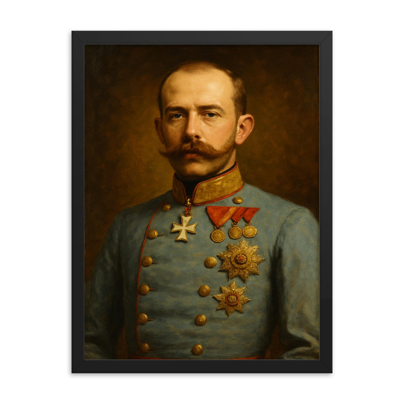 Rudolf Crown Prince of Austria framed print on a plain backdrop in size 18