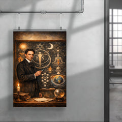 Rudolf Steiner at blackboard of esoteric diagrams poster 4