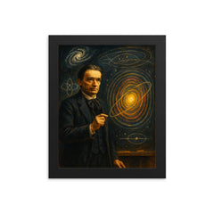 Rudolf Steiner chalkboard cosmology lecture framed print on a plain backdrop in size 8"x10".
