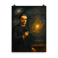 Rudolf Steiner chalkboard cosmology lecture poster on a plain backdrop in size 8"x10".