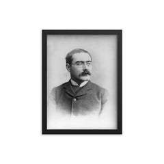 Rudyard Kipling portrait framed print on a plain backdrop in size 12"x16".