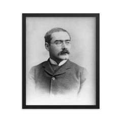 Rudyard Kipling portrait framed print on a plain backdrop in size 16"x20".