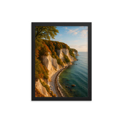 Rugen Chalk Cliffs Jasmund Germany framed print on a plain backdrop in size 12"x16".