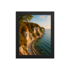Rugen Chalk Cliffs Jasmund Germany framed print on a plain backdrop in size 8"x10".