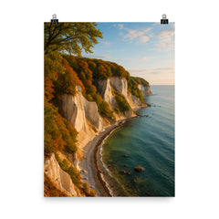 Rugen Chalk Cliffs Jasmund Germany poster on a plain backdrop in size 8"x10".