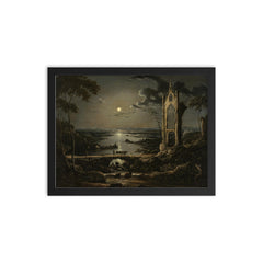 Ruins of a Gothic Church by Sebastian Pether framed print on a plain backdrop in size 12"x16".