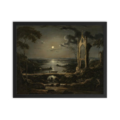 Ruins of a Gothic Church by Sebastian Pether framed print on a plain backdrop in size 16"x20".