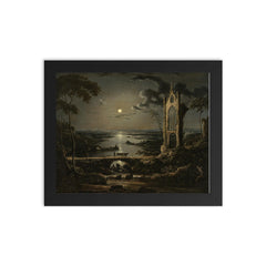 Ruins of a Gothic Church by Sebastian Pether framed print on a plain backdrop in size 8"x10".
