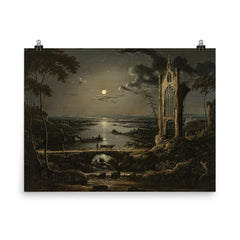 Ruins of a Gothic Church by Sebastian Pether poster on a plain backdrop in size 8"x10".
