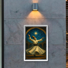 Rumi whirling beneath a star filled dome poster 2