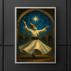 Rumi whirling beneath a star filled dome poster 5