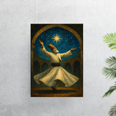 Rumi whirling beneath a star filled dome poster 7