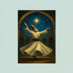 Rumi whirling beneath a star filled dome poster 8