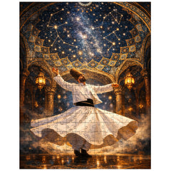 Rumi whirling beneath constellated Persian dome jigsaw puzzle