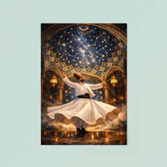 Rumi whirling beneath constellated Persian dome poster 8
