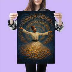 Rumi whirling within a galaxy of script poster 3