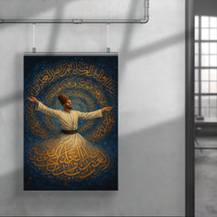 Rumi whirling within a galaxy of script poster 4