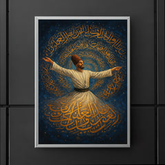Rumi whirling within a galaxy of script poster 5