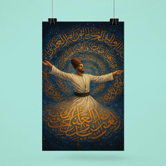 Rumi whirling within a galaxy of script poster 6