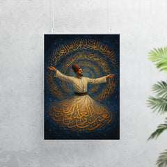 Rumi whirling within a galaxy of script poster 7