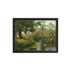 Rural Landscape by William Kay Blacklock, circa 1915 framed print on a plain backdrop in size 12"x16".