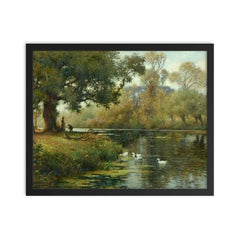 Rural Landscape by William Kay Blacklock, circa 1915 framed print on a plain backdrop in size 16"x20".