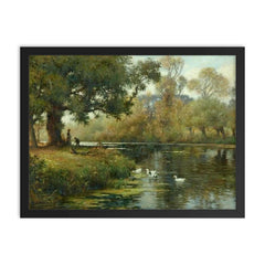 Rural Landscape by William Kay Blacklock, circa 1915 framed print on a plain backdrop in size 18"x24".