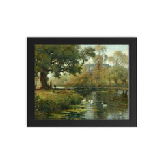 Rural Landscape by William Kay Blacklock, circa 1915 framed print on a plain backdrop in size 8"x10".