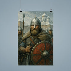 Rurikid Varangian guards in Novgorod snow poster 9