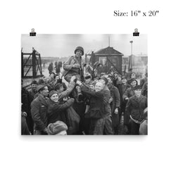 Russian Prisoners of War Lifting American Soldier After Liberation, Eselheide Germany, April 9, 1945 poster 2