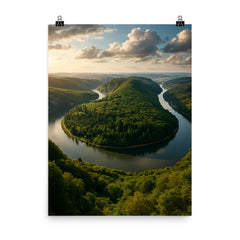 Saarschleife River Bend Germany poster on a plain backdrop in size 8"x10".