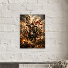 Sabaton worthy Winged Hussar charge at Kahlenberg metal print mockup