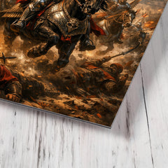 Sabaton worthy Winged Hussar charge at Kahlenberg metal print mockup