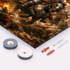Sabaton worthy Winged Hussar charge at Kahlenberg metal print mockup