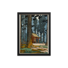 Sacred Grove by Yoshida Tōshi framed print on a plain backdrop in size 12"x16".