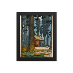 Sacred Grove by Yoshida Tōshi framed print on a plain backdrop in size 8"x10".