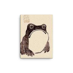 Sad Faced Frog by Matsumoto Hoji canvas print on a plain backdrop in size 12"x16".