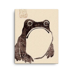 Sad Faced Frog by Matsumoto Hoji canvas print on a plain backdrop in size 16"x20".