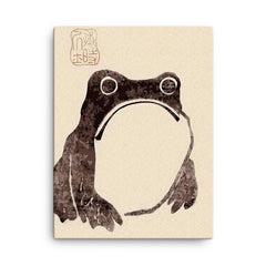 Sad Faced Frog by Matsumoto Hoji canvas print on a plain backdrop in size 18"x24".