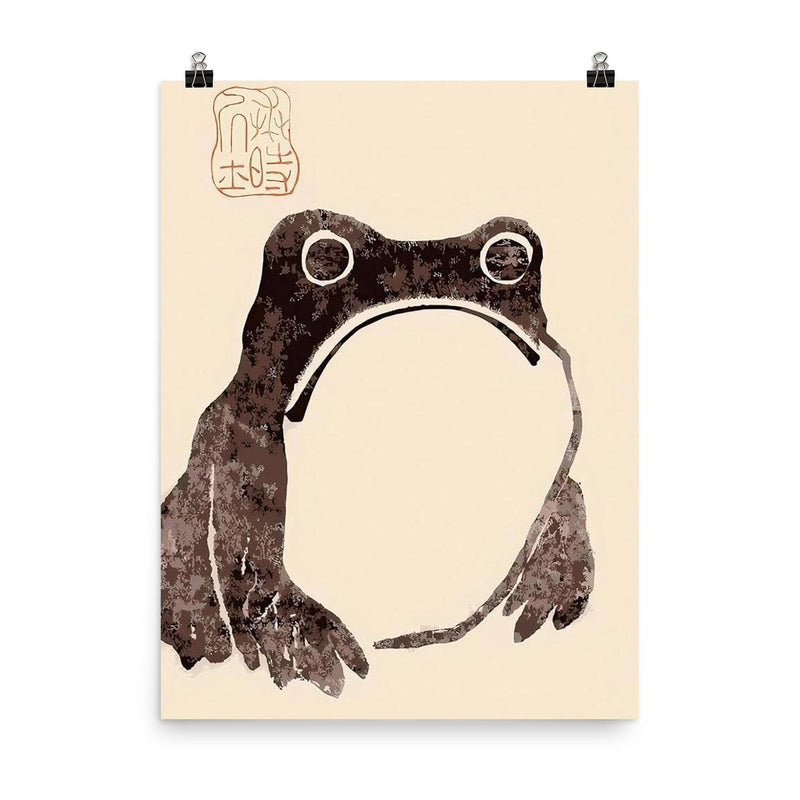 Sad Faced Frog by Matsumoto Hoji poster on a plain backdrop in size 8
