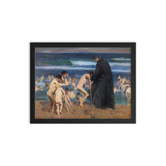 Sad Inheritance by Joaquín Sorolla framed print on a plain backdrop in size 12"x16".