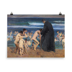 Sad Inheritance by Joaquín Sorolla poster on a plain backdrop in size 8"x10".