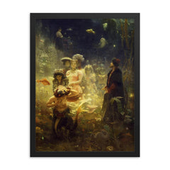 Sadko by Ilya Repin, 1876 framed print on a plain backdrop in size 18"x24".