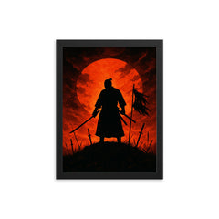 Saigō Takamori final stand silhouette framed print on a plain backdrop in size 12"x16".