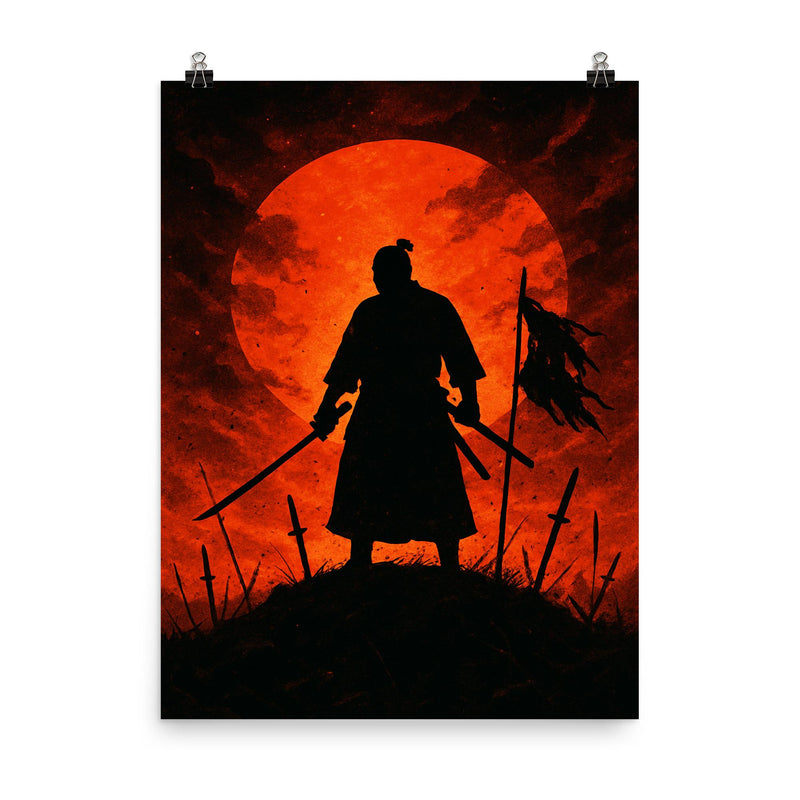 Saigō Takamori final stand silhouette poster on a plain backdrop in size 8