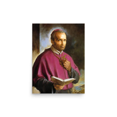 Saint Alphonsus Liguori poster on a plain backdrop in size 12"x16".