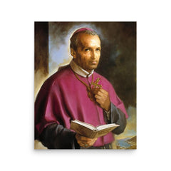 Saint Alphonsus Liguori poster on a plain backdrop in size 16"x20".